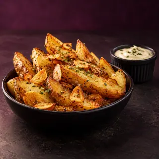 Batata com Alho — imagem ilustrativa gerada com IA
