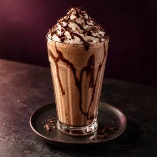 Shake Só Chocolate — imagem ilustrativa gerada com IA