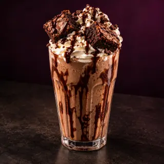 Shake Brownie em Dobro — imagem ilustrativa gerada com IA