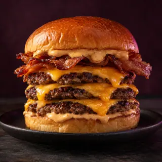 Triplo Bacon — imagem ilustrativa gerada com IA